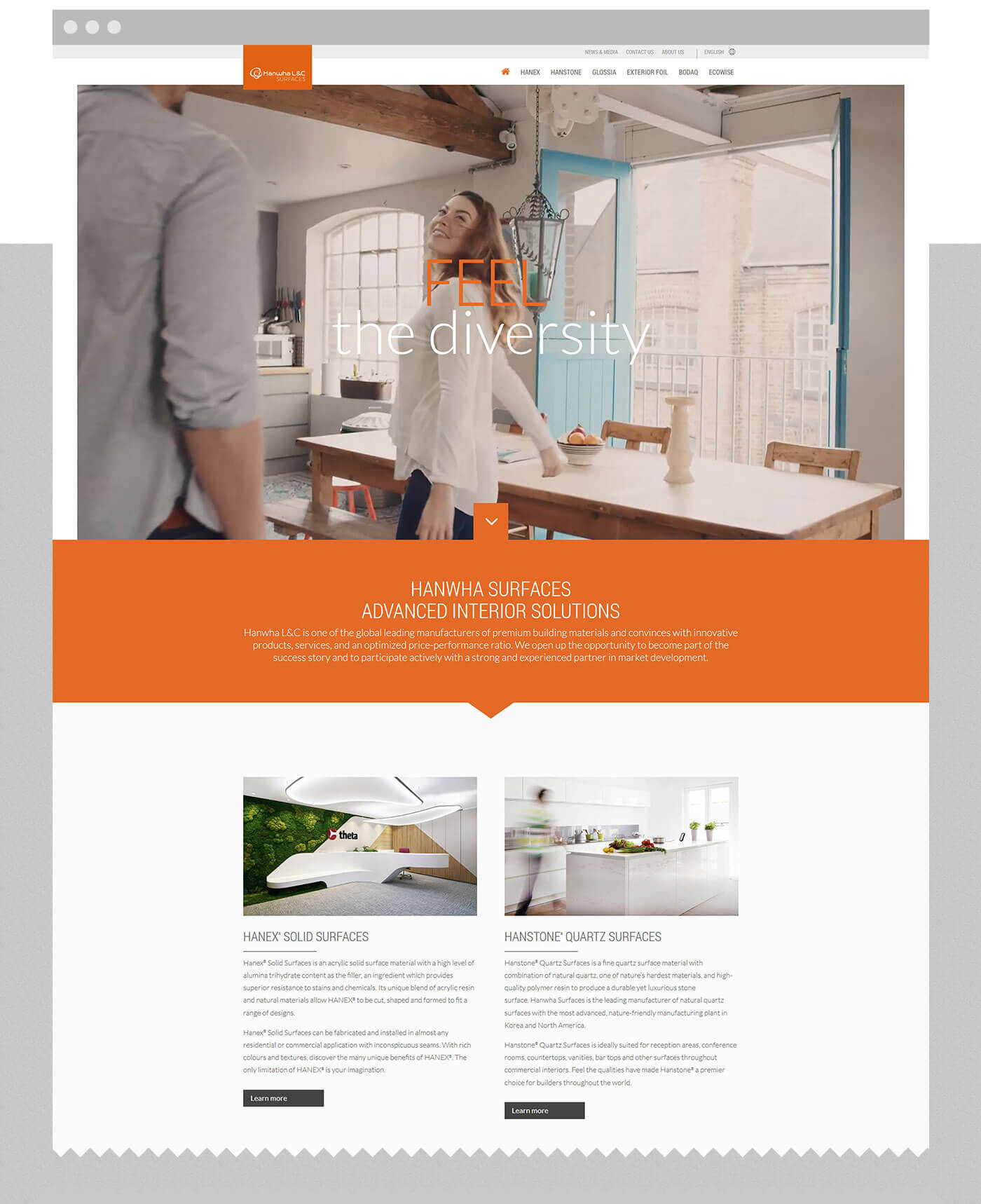 webdesign stuttgart - dt media group - hanwha surfaces